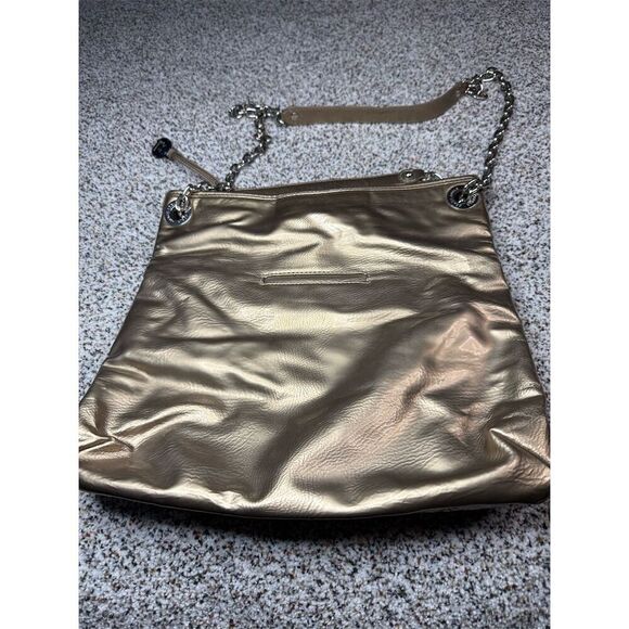 Grace Adele Women's Gold Quilted Shoulder Bag with Chain Straps​ - Picture 8 of 10